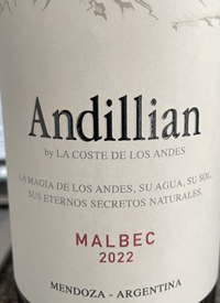 La Coste de Los Andes Andillian Malbectext