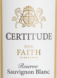 Certitude One Faith Vineyards Sauvignon Blanctext