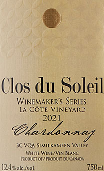 Clos du Soleil Winemaker's Series Chardonnay La Côte Vineyardtext