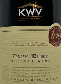 KWV Classic Collection Cape Ruby Dessert Winetext