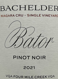 Bachelder Bator Old Vines Pinot Noirtext