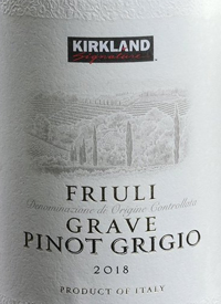 Kirkland Signature Grave Friuli Pinot Grigiotext