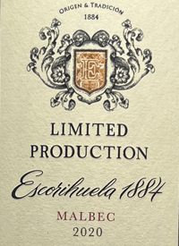 Escorihuela 1884 Limited Production Malbectext