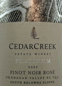 CedarCreek Platinum Pinot Noir  South Kelowna Slopes Rosétext