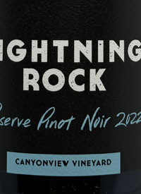 Lightning Rock Reserve Pinot Noir Canyonview Vineyardtext