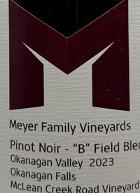 Meyer Family Vineyards Pinot Noir - B Field Blend McLean Creek Road Vineyardtext