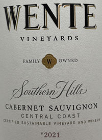 Wente Vineyards Southern Hills Cabernet Sauvignontext