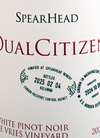 Spearhead Dual Citizen White Pinot Noir De Vries Vineyardtext