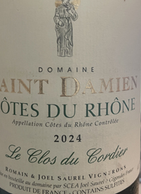 Domaine Saint Damien Le Clos du Cordier Côtes du Rhônetext