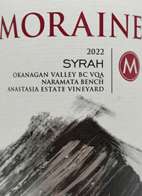 Moraine Syrah Anastatia Estate Vineyardtext