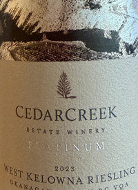 CedarCreek Platinum Riesling West Kelownatext
