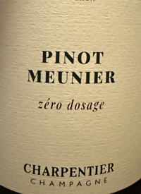 Champagne Charpentier Terre d'Émotion Pinot Meunier Zéro Dosagetext