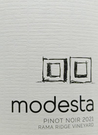Modesta Pinot Noir Rama Ridge Vineyardtext