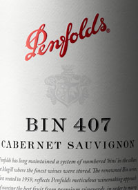 Penfolds Cabernet Sauvignon Bin 407text