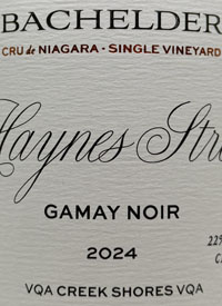 Bachelder Haynes Street Gamay Noir 22% Whole Clustertext