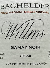 Bachelder Willms Gamay Noir 55% Whole Clustertext