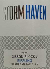 Storm Haven Riesling Gibson Block 3text