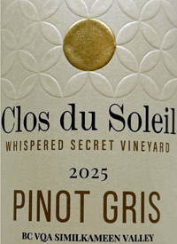 Clos du Soleil Winemaker's Series Whispered Secret Vineyard Pinot Gristext