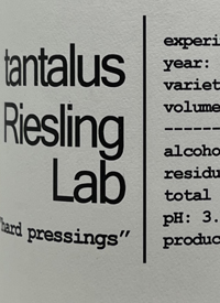 Tantalus Riesling Lab Hard Pressings Experiment 15text