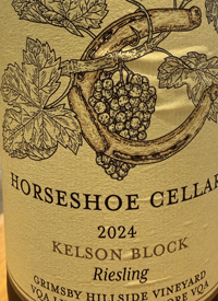 Horseshoe Cellars Kelson Block Rieslingtext
