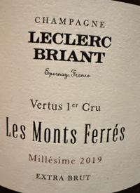 Champagne Leclerc Briant Les Monts Ferrés Vertus 1er Cru Extra Bruttext