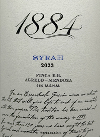 Escorihuela 1884 Syrah Finca E.G.text