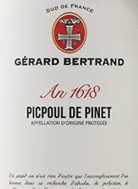 Gérard Bertrand Heritage An 1618 Picpoul de Pinettext