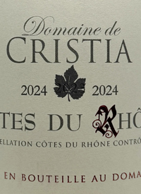 Domaine de Cristia Organic Côtes-du-Rhônetext